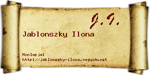 Jablonszky Ilona névjegykártya