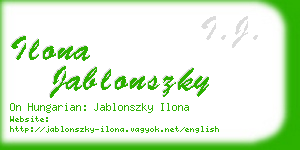 ilona jablonszky business card